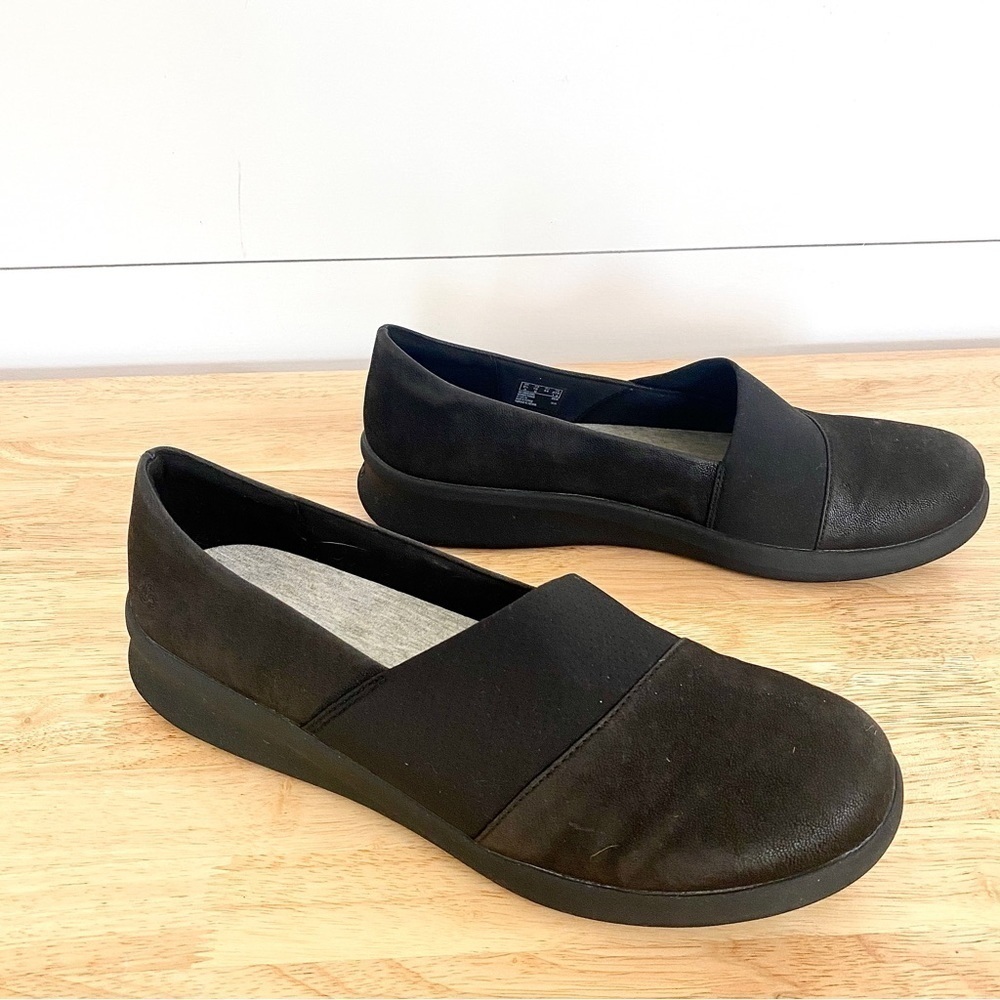 Clark’s Black Sillian Paz Slip on Comfort Walking Loafer Shoes, Women’s Size 12